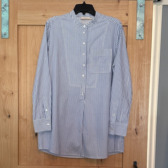 Tory Burch Stripe Tunic Shirt – Blue Dusk/White – Size M – NWOT - Picture 5 of 11